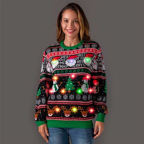 funny christmas sweaters with lights|light up ugly christmas sweaters.